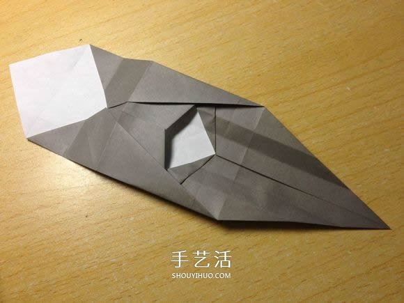 挖土机的折纸方法图解 手工挖掘机的折法过程(图19)