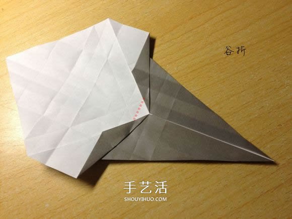 挖土机的折纸方法图解 手工挖掘机的折法过程(图21)