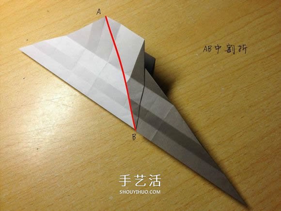 挖土机的折纸方法图解 手工挖掘机的折法过程(图23)