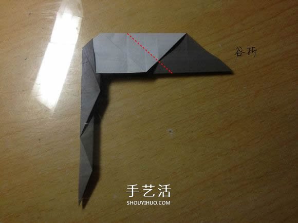 挖土机的折纸方法图解 手工挖掘机的折法过程(图28)
