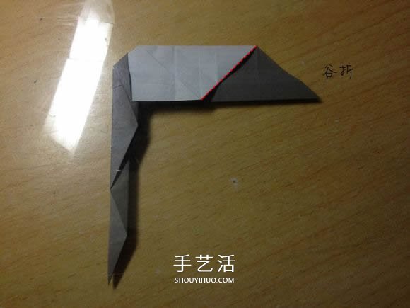 挖土机的折纸方法图解 手工挖掘机的折法过程(图30)