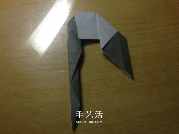 挖土机的折纸方法图解 手工挖掘机的折法过程(图29)
