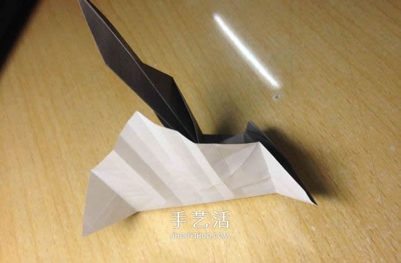 挖土机的折纸方法图解 手工挖掘机的折法过程(图38)