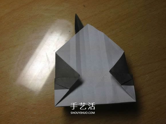 挖土机的折纸方法图解 手工挖掘机的折法过程(图40)