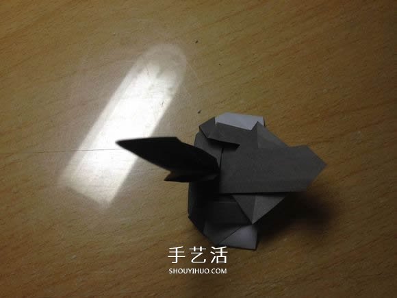 挖土机的折纸方法图解 手工挖掘机的折法过程(图43)
