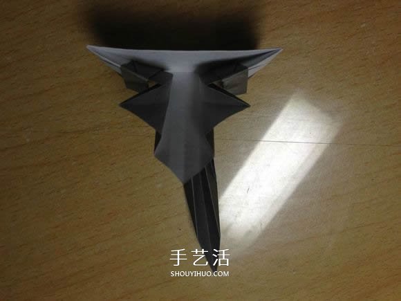 挖土机的折纸方法图解 手工挖掘机的折法过程(图44)