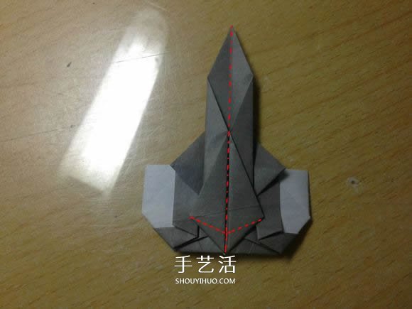 挖土机的折纸方法图解 手工挖掘机的折法过程(图45)