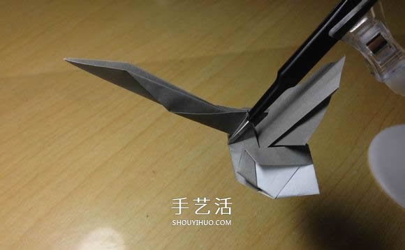 挖土机的折纸方法图解 手工挖掘机的折法过程(图46)