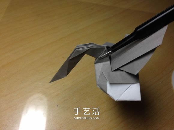 挖土机的折纸方法图解 手工挖掘机的折法过程(图49)