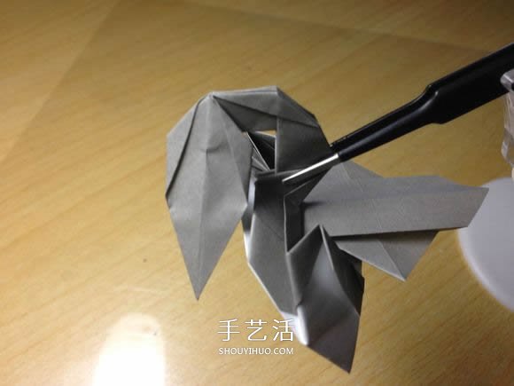 挖土机的折纸方法图解 手工挖掘机的折法过程(图51)