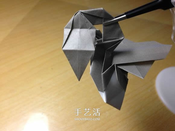 挖土机的折纸方法图解 手工挖掘机的折法过程(图52)