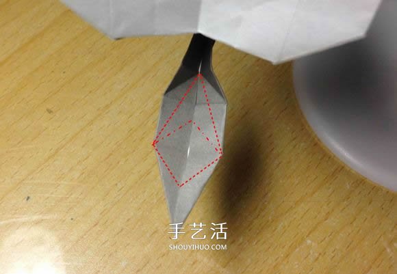挖土机的折纸方法图解 手工挖掘机的折法过程(图56)