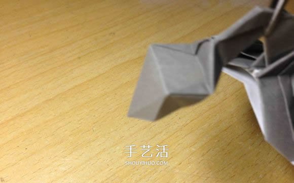 挖土机的折纸方法图解 手工挖掘机的折法过程(图57)