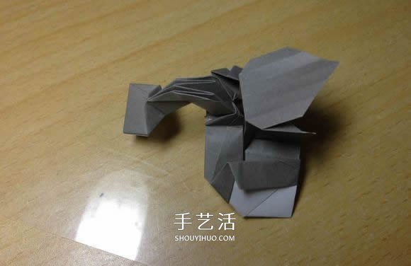 挖土机的折纸方法图解 手工挖掘机的折法过程(图61)