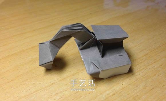 挖土机的折纸方法图解 手工挖掘机的折法过程(图64)