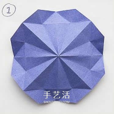 八边形纸折圣诞树图解 立体叠合圣诞树的折法(图6)