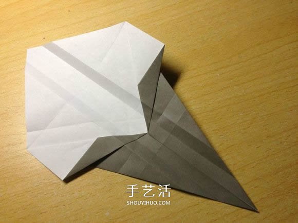 挖土机的折纸方法图解 手工挖掘机的折法过程(图16)
