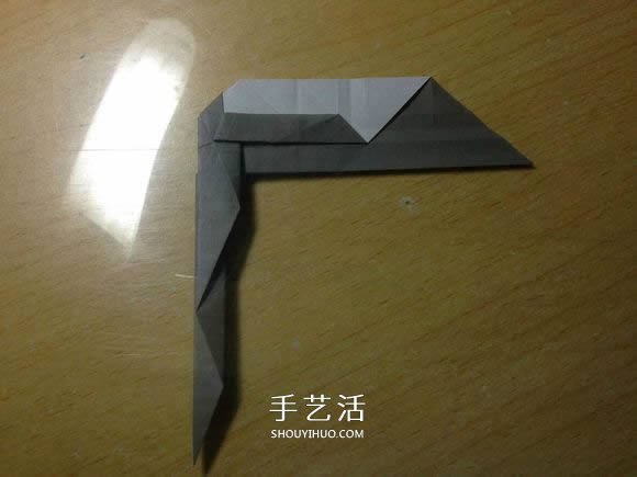 挖土机的折纸方法图解 手工挖掘机的折法过程(图32)