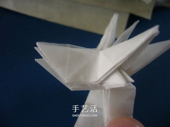 龙头戒指的折纸方法 手工折纸龙头戒图解教程(图16)