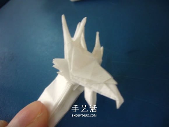龙头戒指的折纸方法 手工折纸龙头戒图解教程(图23)