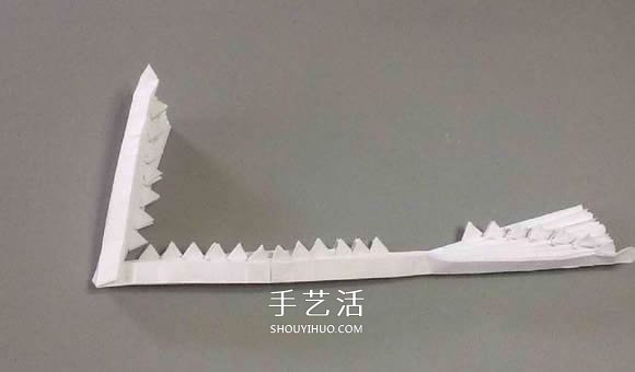 鲨鱼嘴的折纸方法图解 怎么折鲨鱼嘴步骤图(图57)