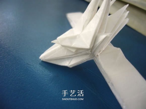 龙头戒指的折纸方法 手工折纸龙头戒图解教程(图18)