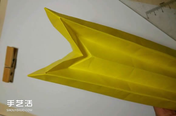 折纸元宵的折法图解教程 包括盛元宵的勺子(图7)
