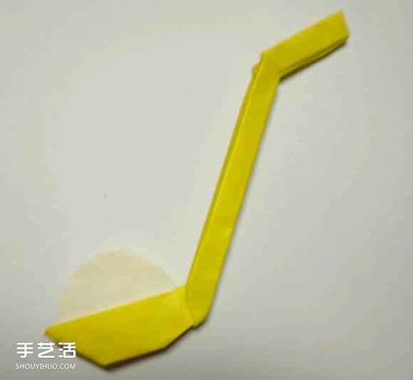 折纸元宵的折法图解教程 包括盛元宵的勺子(图15)