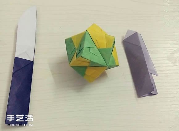 折纸折叠小刀的折法 手工折可折叠弹簧刀图解(图13)
