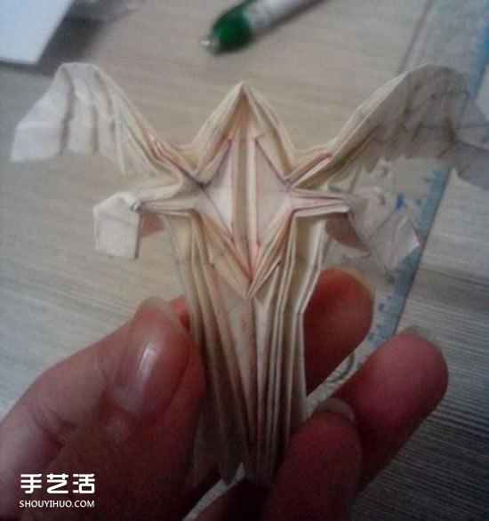 美丽天使的折纸方法 手工折叠立体天使图解(图39)