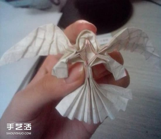 美丽天使的折纸方法 手工折叠立体天使图解(图45)