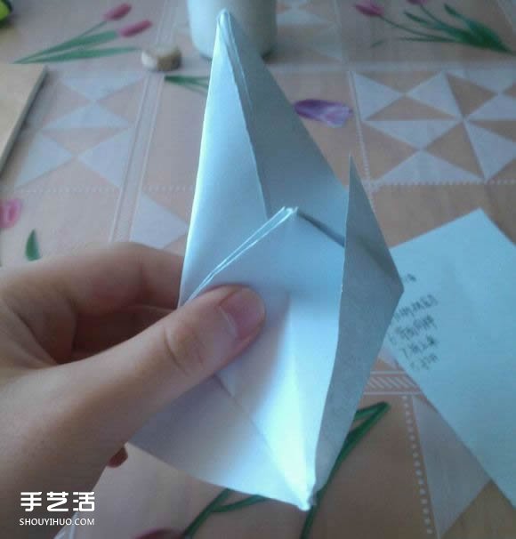 三角钢琴的折纸图解 怎么折立体三角钢琴步骤(图16)