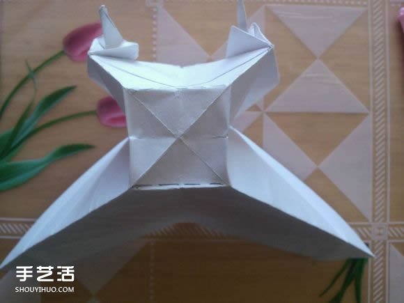 三角钢琴的折纸图解 怎么折立体三角钢琴步骤(图60)