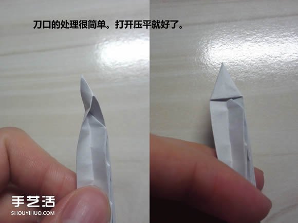 怎么折纸武士刀图解教程 纸武士刀的折法步骤(图25)