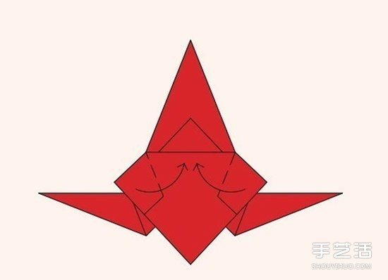 圣诞老人折纸步骤图 手工折纸圣诞老人教程(图11)