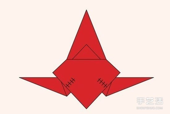 圣诞老人折纸步骤图 手工折纸圣诞老人教程(图10)