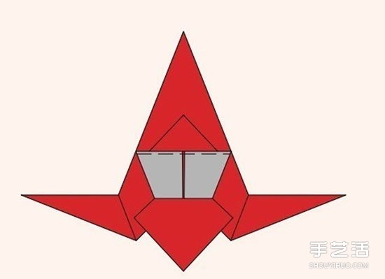 圣诞老人折纸步骤图 手工折纸圣诞老人教程(图12)