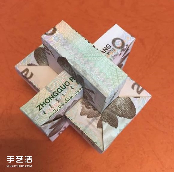 孔明锁的折纸方法图解 手工折鲁班锁的折法(图10)