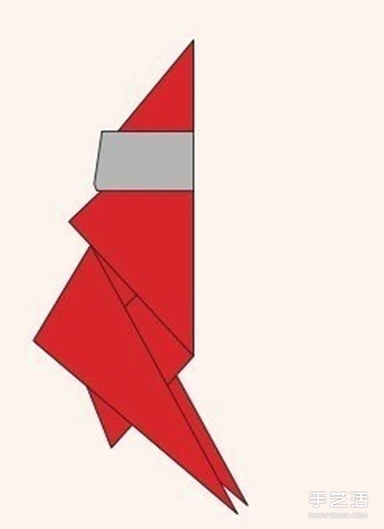 圣诞老人折纸步骤图 手工折纸圣诞老人教程(图19)