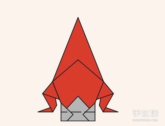 圣诞老人折纸步骤图 手工折纸圣诞老人教程(图28)