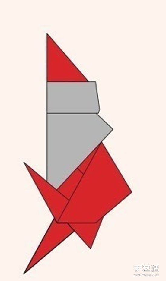 圣诞老人折纸步骤图 手工折纸圣诞老人教程(图21)