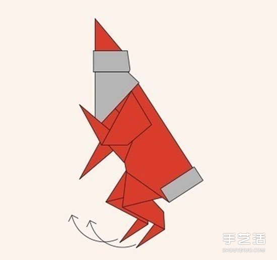 圣诞老人折纸步骤图 手工折纸圣诞老人教程(图33)
