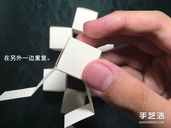折纸会跳舞的方块图解 跳舞方块玩具的折法(图63)