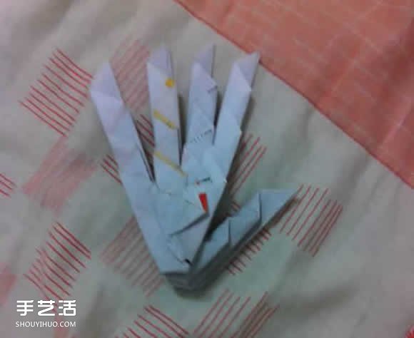 骷髅手骨的折纸方法图解 万圣节恐怖骷髅手折法(图13)