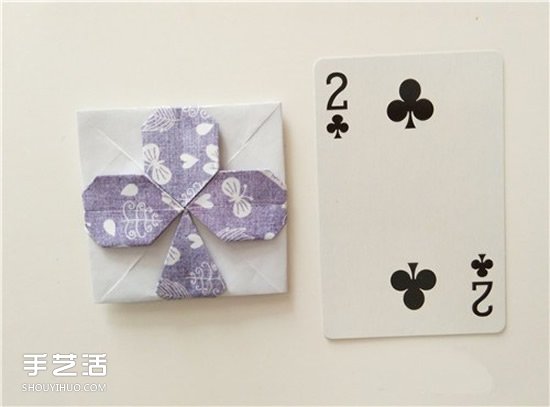 扑克牌黑桃和梅花花色的折纸方法图解(图32)