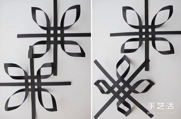 纸条折纸雪花的方法图解 立体雪花的折法步骤(图4)
