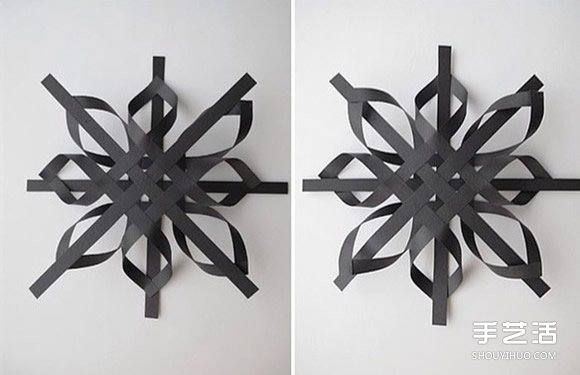 纸条折纸雪花的方法图解 立体雪花的折法步骤(图5)