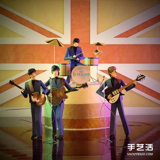 细腻的折纸人偶作品 还组成乐队表演节目哦！ - 诺云双维造物网