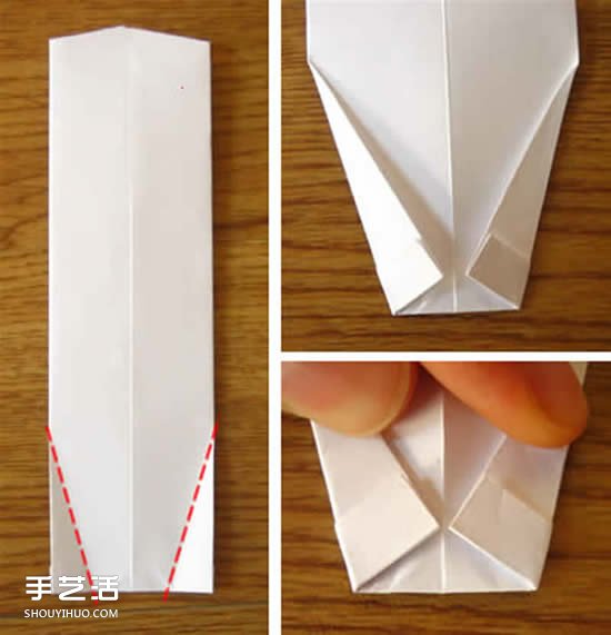美元折纸短袖T恤的图解教程 自带可爱小领带(图9)