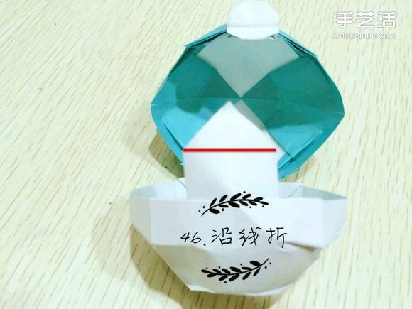 精灵球制作方法教程 手工折精灵球的折法图解(图40)